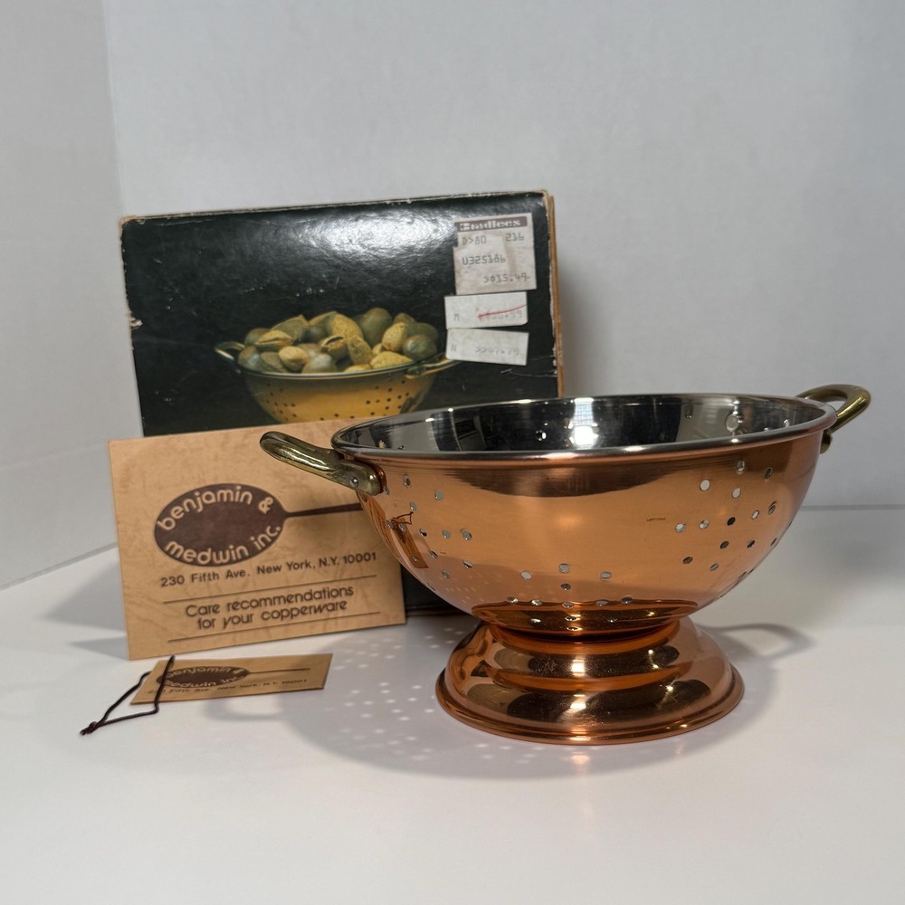 Solid Copper 6" Colander Benjamin & Medwin - New in Box Never Used